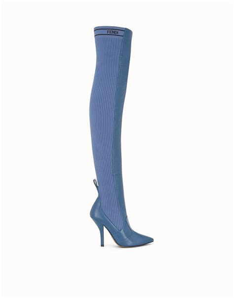 fendi blue thigh high boots|fendi moon boots.